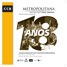 2010 18 Anos &ndash; Idade Maior Direc&ccedil;&atilde;o art&iacute;stica: Ces&aacute;rio Costa