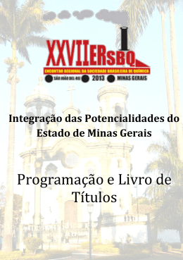 Programa&ccedil;&atilde;o e Livro de T&iacute;tulos - XXVII ERSBQ