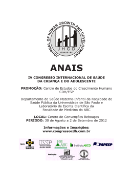 anais - Congresso Internacional de Sa&uacute;de da Crian&ccedil;a e do