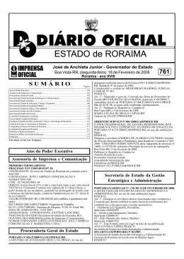 D.O.E.Nº 761.pmd - Imprensa Oficial do Estado de Roraima