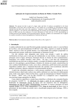 Aplica&ccedil;&otilde;es de Geoprocessamento em Bacias de M&eacute;dio e
