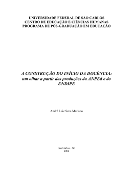 A CONSTRU&Ccedil;&Atilde;O DO IN&Iacute;CIO DA DOC&Ecirc;NCIA: um olhar a