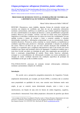 processos de remissão textual em relações de vestibular