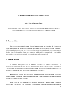 A Tributa&ccedil;&atilde;o das Opera&ccedil;&otilde;es com Cr&eacute;ditos de Carbono Andr&eacute;