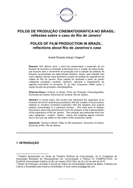 Polos de Produ&ccedil;&atilde;o Cinematogr&aacute;ficos no Brasil