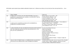 P&Ocirc;STERES AROVADOS PARA SEREM APRESENTADOS