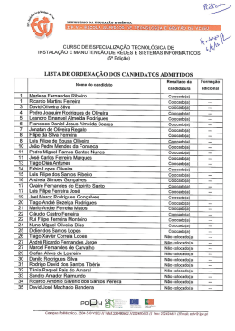 LISTA DE ORDENAÇÃO DOS CANDIDATOS ADMITIDOS