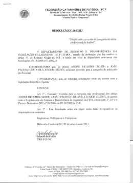 RES.0064 - Federação Catarinense de Futebol