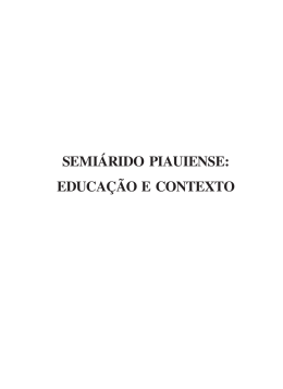 semi&aacute;rido piauiense: educa&ccedil;&atilde;o e contexto