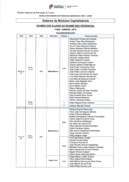 Calendário de exames dos alunos do regime não presencial