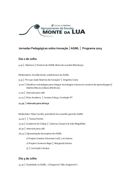 Jornadas Pedag&oacute;gicas sobre Inova&ccedil;&atilde;o AGML Programa 2015 Dia 2