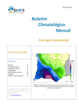 Boletim Climatológico Mensal - Instituto Português do Mar e da