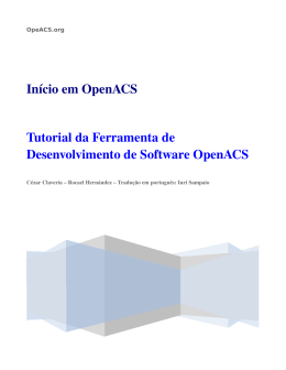 Início em OpenACS Tutorial da Ferramenta de Desenvolvimento de