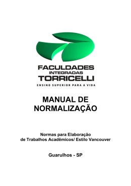 MANUAL DE NORMALIZAÇÃO - Faculdades Integradas Torricelli