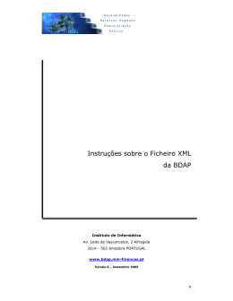 Instruções para Formatação do Ficheiro Utilizando XML