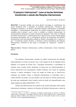 “O pessoal é internacional”: como as teorias feministas