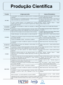 Produ&ccedil;&atilde;o Cient&iacute;fica