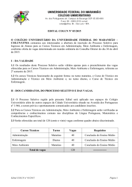 EDITAL COLUN N&ordm; 03/2015 O COL&Eacute;GIO UNIVERSIT&Aacute;RIO DA