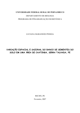 variação espacial e sazonal do banco de sementes do solo em uma