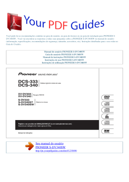 S-DV340SW - Instru&ccedil;&otilde;es de utiliza&ccedil;&atilde;o