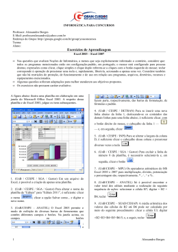 Exerc&iacute;cios de Aprendizagem