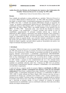 1 An&aacute;lise Descritiva dos M&eacute;todos, dos Participantes das