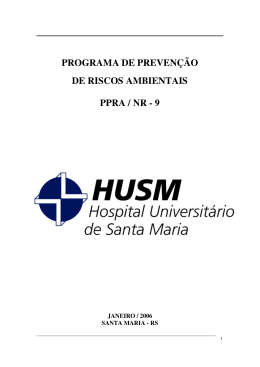 Programa de Preven&ccedil;&atilde;o de Riscos Ambientais - (CPD)