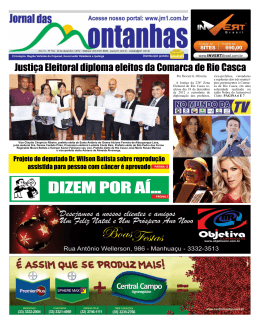 DIZEM POR A&Iacute;... - JM1 Jornal das Montanhas Manhua&ccedil;u MG