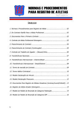 1. Normas e Procedimentos para Registro de Atleta