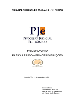 primeiro grau passo a passo - Portal da Escola Judicial