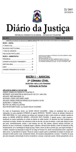 DJ 3441 - Tribunal de Justi&ccedil;a do Estado do Tocantins