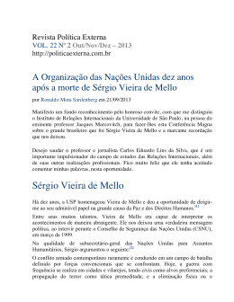 A Organiza&ccedil;&atilde;o das Na&ccedil;&otilde;es Unidas dez anos anos ap&oacute;s a morte de