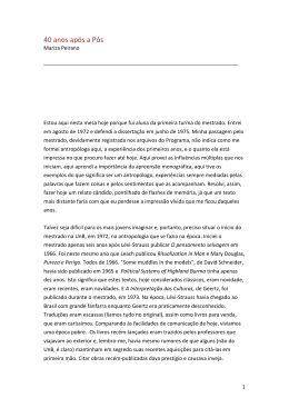 40 anos ap&oacute;s a P&oacute;s. Texto apresentado na