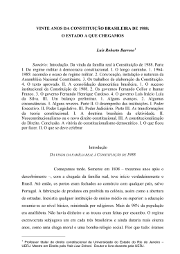 VINTE ANOS DA CONSTITUIÇÃO BRASILEIRA DE 1988
