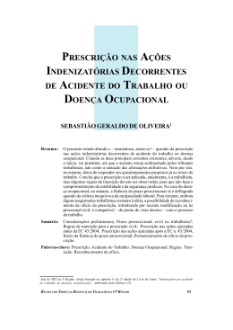 prescri&ccedil;&atilde;o nas a&ccedil;&otilde;es indenizat&oacute;rias decorrentes de