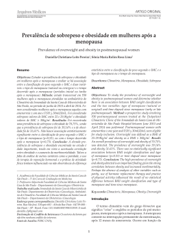 Preval&ecirc;ncia de sobrepeso e obesidade em mulheres ap&oacute;s a