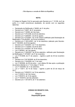 Código do Registo Civil - Instituto dos Registos e Notariado