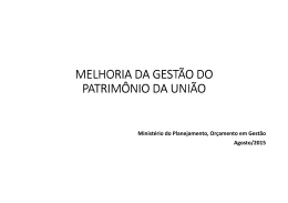 Melhoria da Gestão do Patrimônio da União/MP