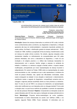as intera&ccedil;&otilde;es sociais de casais que vivem com hiv