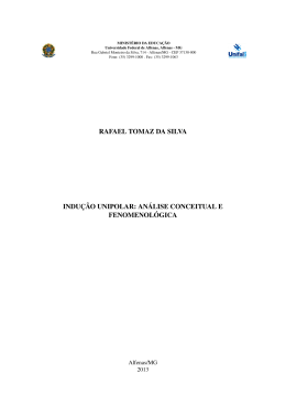 análise conceitual e fenomenológica. Silva, R. T. da, 2013. - Unifal-MG