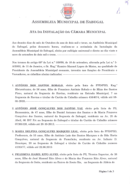 Ata da Instalação da Câmara Municipal 18-10-2013