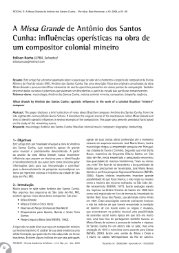 A Missa Grande de Antônio dos Santos Cunha: influências