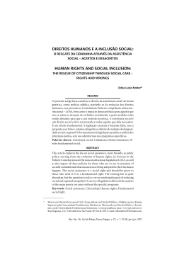 DIREITOS HUMANOS E A INCLUS&Atilde;O SOCIAL: HUMAN