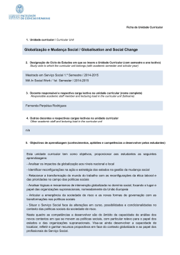 Globaliza&ccedil;&atilde;o e Mudan&ccedil;a Social / Globalisation and Social Change