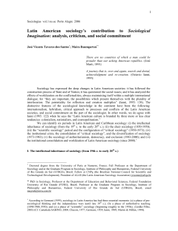 Latin American sociology`s contribution to Sociological