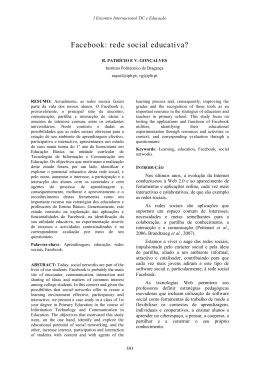 Facebook: rede social educativa?
