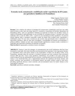 Extens&atilde;o Rural, Comunica&ccedil;&atilde;o e Mobiliza&ccedil;&atilde;o Social