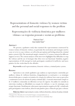 Representations of domestic violence by women victims and the
