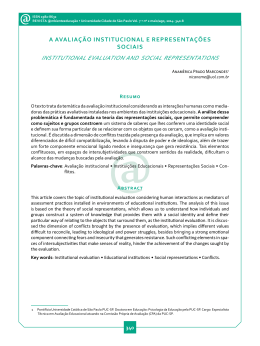 institutional evaluation and soCial RePResentations