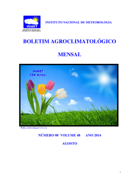 boletim agroclimatológico mensal de agosto - 2014